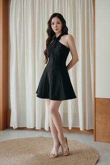 EUNJI CRISS CROSS MINI DRESS (BLACK) 