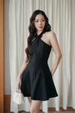 EUNJI CRISS CROSS MINI DRESS (BLACK) 