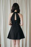 EUNJI CRISS CROSS MINI DRESS (BLACK) 