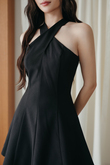 EUNJI CRISS CROSS MINI DRESS (BLACK) 