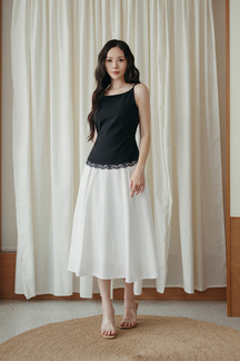 ALISA HALTER NECK LACE TOP (BLACK)