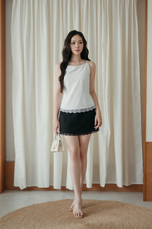 ALISA HALTER NECK LACE TOP (WHITE)