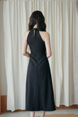 GOLDEE V NECK SPLIT DRESS (BLACK) 