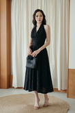 ALLISON HALTER NECK DRESS (BLACK) 