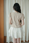 VICKY FRONT BUTTON TOP (NUDE PINK)