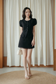 VICKY FRONT BUTTON TOP (BLACK)