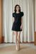 VICKY FRONT BUTTON TOP (BLACK)