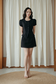 VICKY FRONT BUTTON TOP (BLACK)