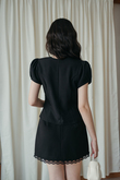 VICKY FRONT BUTTON TOP (BLACK)