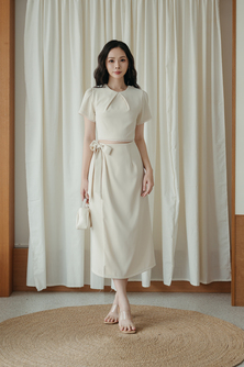 SUSEN ROUND NECK CROP TOP (CREAM)