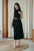 SERAPHINA OVERLAP SKIRT (BLACK) SERAPHINA OVERLAP SKIRT (BLACK)