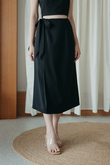SERAPHINA OVERLAP SKIRT (BLACK) SERAPHINA OVERLAP SKIRT (BLACK)