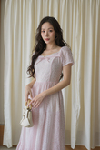 EVELINA RIBBON MIDAXI DRESS (PINK FLORAL)
