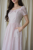 EVELINA RIBBON MIDAXI DRESS (PINK FLORAL)