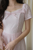 EVELINA RIBBON MIDAXI DRESS (PINK FLORAL)