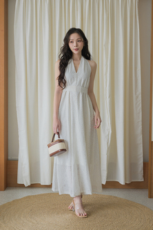 BRYNN V-NECK DRESS (CREAM FLORAL) 