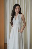 BRYNN V-NECK DRESS (CREAM FLORAL) 
