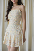 YOONI CAMI PLEATED PLAYSUIT (YELLOW FLORAL) 
