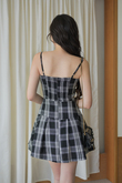 YOONI CAMI PLEATED PLAYSUIT (BLACK CHECKERED) YOONI CAMI PLEATED PLAYSUIT (BLACK CHECKERED)