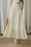 TYLIN HIGH WAISTED RUFFLES SKIRT (CREAM YELLOW) TYLIN HIGH WAISTED RUFFLES SKIRT (CREAM YELLOW)