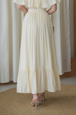 TYLIN HIGH WAISTED RUFFLES SKIRT (CREAM YELLOW) TYLIN HIGH WAISTED RUFFLES SKIRT (CREAM YELLOW)