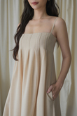 *BACKORDER* SHERLEE CAMI ELASTIC DRESS (BEIGE) 