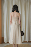 *BACKORDER* SHERLEE CAMI ELASTIC DRESS (BEIGE) 