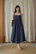 *BACKORDER* SHERLEE CAMI ELASTIC DRESS (DARK BLUE) 