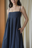 *BACKORDER* SHERLEE CAMI ELASTIC DRESS (DARK BLUE) 