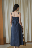 *BACKORDER* SHERLEE CAMI ELASTIC DRESS (DARK BLUE) 