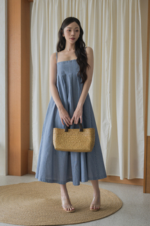 *BACKORDER* SHERLEE CAMI ELASTIC DRESS (LIGHT BLUE) 