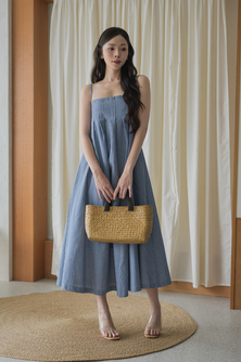*BACKORDER* SHERLEE CAMI ELASTIC DRESS (LIGHT BLUE) 