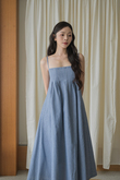 *BACKORDER* SHERLEE CAMI ELASTIC DRESS (LIGHT BLUE) 