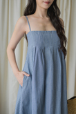 *BACKORDER* SHERLEE CAMI ELASTIC DRESS (LIGHT BLUE) 