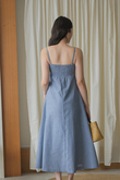 *BACKORDER* SHERLEE CAMI ELASTIC DRESS (LIGHT BLUE) 