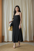 *BACKORDER* SHERLEE CAMI ELASTIC DRESS (BLACK) 