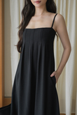 *BACKORDER* SHERLEE CAMI ELASTIC DRESS (BLACK) 