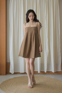 CICI BABYDOLL MINI DRESS (BROWN) 