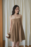 CICI BABYDOLL MINI DRESS (BROWN) CICI BABYDOLL MINI DRESS (BROWN)
