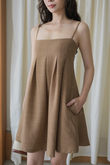 CICI BABYDOLL MINI DRESS (BROWN) CICI BABYDOLL MINI DRESS (BROWN)