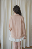 FRANCLIA OVERSIZED BUTTON FRONT SHIRT (PEACH) FRANCLIA OVERSIZED BUTTON FRONT SHIRT (PEACH)