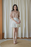 FRANCLIA OVERSIZED BUTTON FRONT SHIRT (PEACH) FRANCLIA OVERSIZED BUTTON FRONT SHIRT (PEACH)