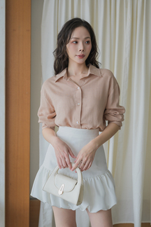 FRANCLIA OVERSIZED BUTTON FRONT SHIRT (PEACH)