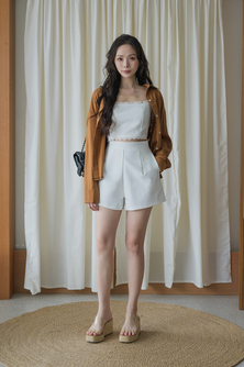 FRANCLIA OVERSIZED BUTTON FRONT SHIRT (BROWN)
