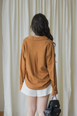 FRANCLIA OVERSIZED BUTTON FRONT SHIRT (BROWN)