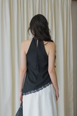 SHEROL COWL NECK LACE TOP (BLACK) SHEROL COWL NECK LACE TOP (BLACK)