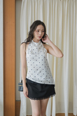 SHEROL COWL NECK LACE TOP (POLKA DOTS) SHEROL COWL NECK LACE TOP (POLKA DOTS)
