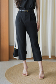 IVAN PLEATED FRONT CROPPED PANTS (BLACK) IVAN PLEATED FRONT CROPPED PANTS (BLACK)