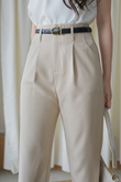 IVAN PLEATED FRONT CROPPED PANTS (NUDE PINK) IVAN PLEATED FRONT CROPPED PANTS (NUDE PINK)