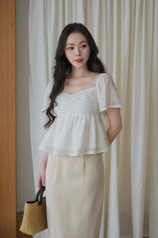 SISERA BABYDOLL TOP (WHITE FLORAL) 